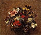 Bouquet of Flowers Pansies by Henri Fantin-Latour